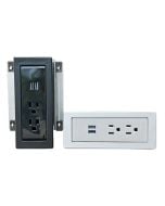 Power panels in black and silver colors